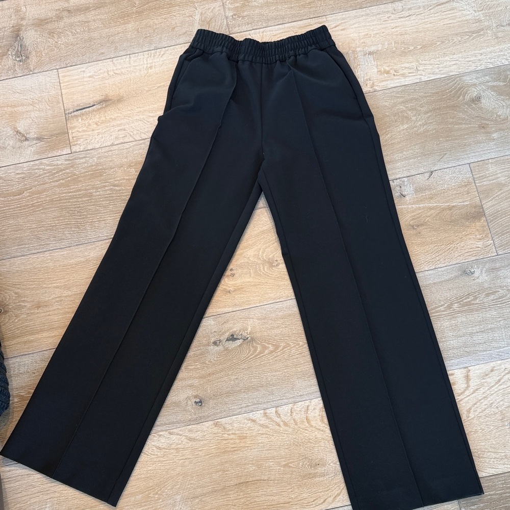 AllSaints Women's Black Straight-Leg Elastic Waist Pants